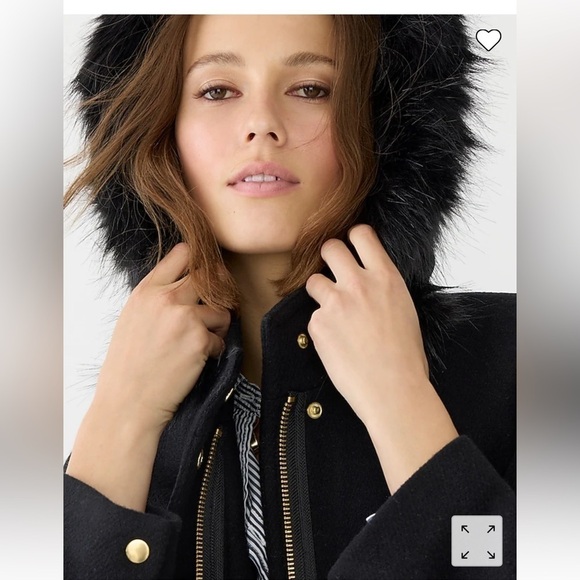 J. Crew New chateau parka Italian stadium-cloth coat BM948 Black 6 - Picture 4 of 13